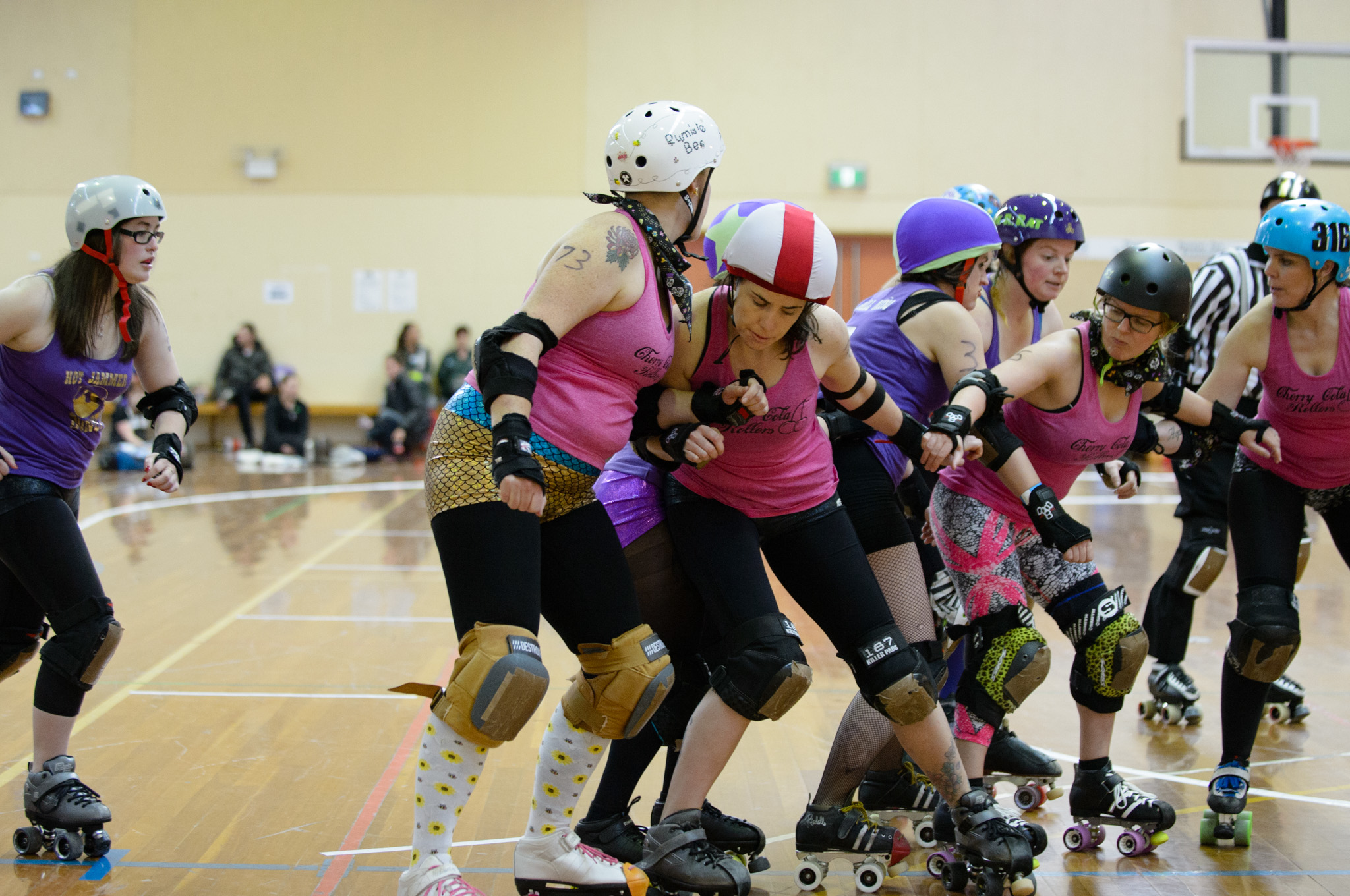Cherry Cola Rollers v Hot Jammer Donuts. Photographer: Brett Sargeant, D-eye Photography