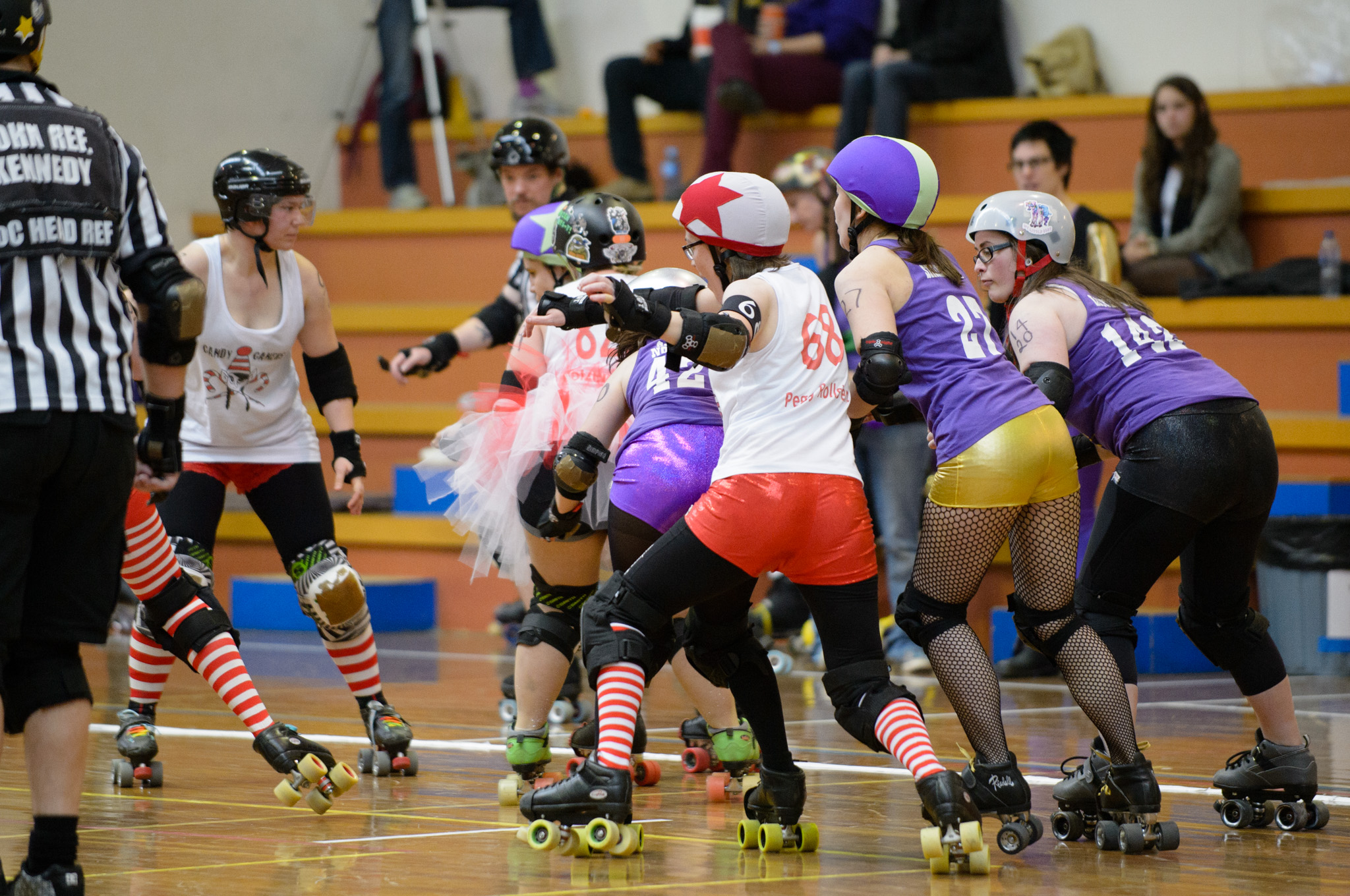 Hot Jammer Donuts v Candy Caners. Photographer: Brett Sargeant, D-eye Photography